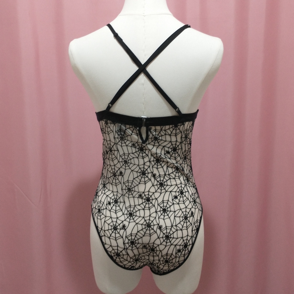 Victoria's Secret Gothic Mesh Spider Web Bodysuit (Size Medium) - Picture 5 of 7